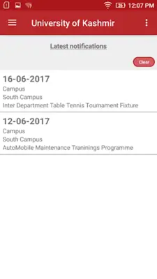 University of Kashmir (Officia android App screenshot 1