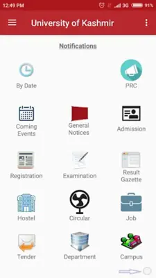 University of Kashmir (Officia android App screenshot 2